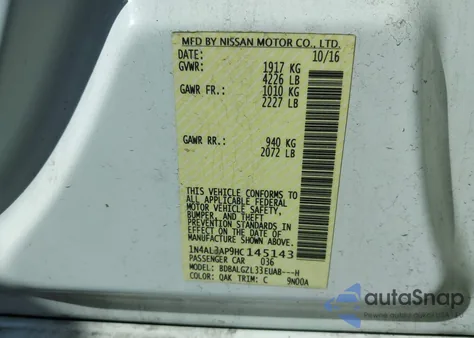 2017 Nissan Altima 2.5 S from USA, damaged, VIN 1N4AL3AP9HC145143